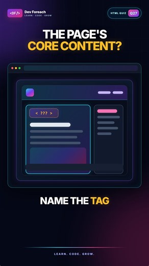 HTML Quiz #27: Which Tag Should Appear Only Once Per Page? 🤔 #programming #html #htmlquiz #webdev
