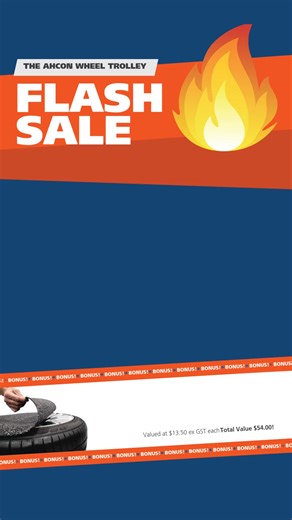 Flash Sale Alert! 🚨 The Ahcon Wheel Trolley is now just $424.28 ex GST (was $595) and we'll throw in 4x Anti-Slip Wheel Mats FREE! Stock won’t last long, so don’t miss out. 👉 Visit our website or give us a call today to lock yours in. | hsy autoparts