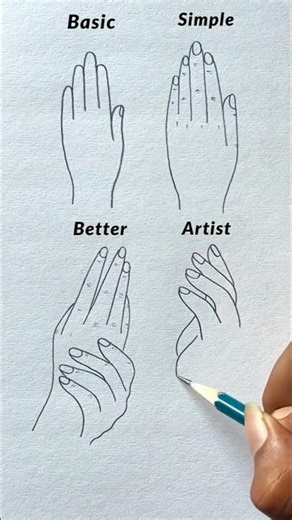 Hand Drawing Levels 🔥 Basic to Artist✏️ #shorts#handdrawig#artchallenge