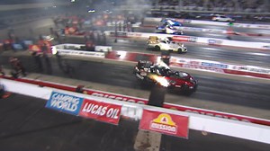 29K views · 610 reactions | Funny Car legend John Force impressed fans at the Charlotte NHRA Four-Wide Nationals when he ran a 3.820-second pass at 330.96 mph to land in the provisional No. 1 qualifier position. PEAK Antifreeze & Coolant Chevrolet Camaro SS • 3.820 seconds @ 330.96 mph Video courtesy of NHRA. | Nitro Reports | Facebook