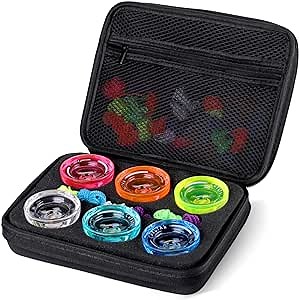 MAGICYOYO B01 All Black Yoyo Storage Case Bag, 9 inch Yoyo Balls Storage Case with 7 holes for Various Yo-Yos, Yo Yo Easy Carry Bag for All Kinds of Yoyos, Yo Yos Outdoor Equipment Protective Bag