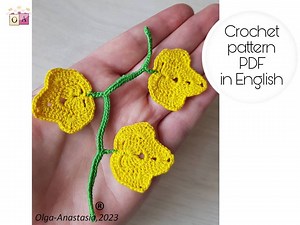 Crochet Ivy Branch Pattern: Irish Lace Leaf Applique (PDF Pattern) - Etsy