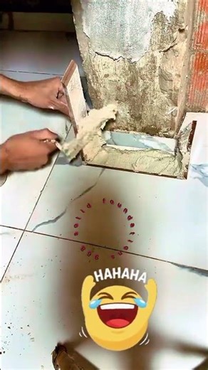 How to cut and fix tiles perfectly on the lower side of a column#construction #shortvideo #ytshorts