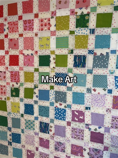 This quilt so cute and scrappy! This quilt is made from a bunch of @Ruby Star Society fabric that was in my stash. scrappy quilts are my favorite to make so it’s a good thing that I have a lot and lots of scraps I need to use! ##quilting#e#easyquilts#scrappyquiltq#quiltsc#colorfulquilt