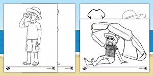 Sun Safety Coloring Sheets