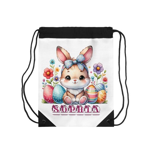 Personalized Easter Gift Bag, Easter Personalized Drawstring Bag, Cute Bunny Easter Eggs Floral Design, Custom Name Spring Gift, Kids Treat - Etsy