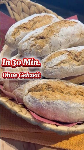Knusprige Dinkel-Vollkornbrötchen ohne Gehzeit – fertig in 30 Minuten! Die kann jeder! #brötchen