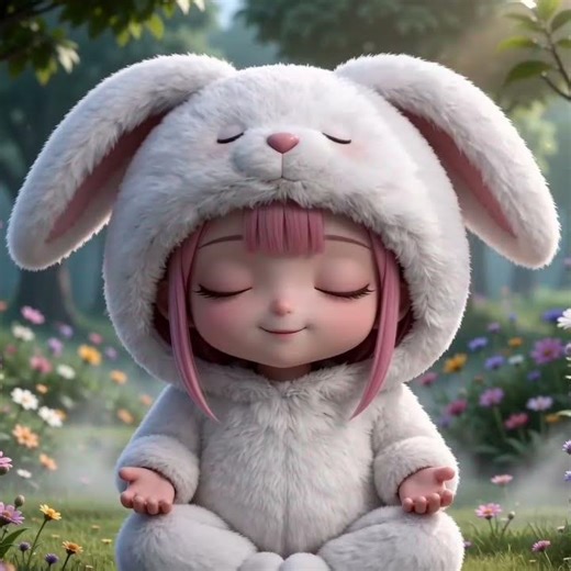 🐰 10 Sec Healing Rabbit Meditation | Forest & Flower Garden ASMR