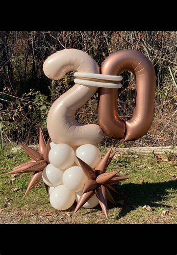 Make a birthday balloon stack with me! I made this one for a 20th birthday, but you can make for any birthday or anniversary! Add a water balloon weight and no stand is required. #balloon #balloonsoftiktok #balloons #balloonartist #balloonartisttiktok #askmeforaballoon #birthday #balloondecor #partyballoons #balloonlife #balloonideas