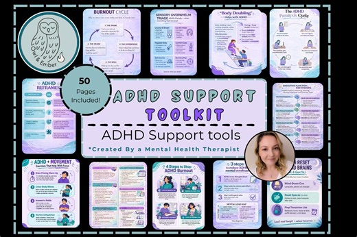 ADHD Support Toolkit | 50 Printable Worksheets for ADHD Adults | Emotional Regulation, Burnout, Focus & Planner Pages | Instant Download PDF - Etsy