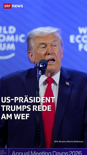 SRF News on Instagram: "US-Präsident Donald Trump hielt am diesjährigen Weltwirtschaftsforum in Davos seine mit Spannung erwartete Rede. Er begann mit einer grossen Portion Eigenlob. Weiter kritisierte er Europa scharf und schoss auch gegen die Schweiz. 🇺🇸🇺🇸🇺🇸 Zudem bekräftigte Trump seine Besitzansprüche auf die zu Dänemark gehörende Insel Grönland. Er verkündete, dass er bei der angestrebten Übernahme Grönlands nicht auf Gewalt setze. Auf die Frage, wie ein Deal zwischen den USA und Däne
