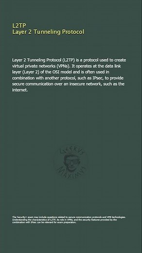 L2TP - Layer 2 Tunneling Protocol - Security+