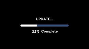 Software Update Progress Bar on Black Screen, System Update Loading 100 Percent Complete