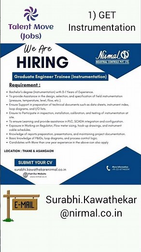 Freshers Job | Graduate Engineer Trainee GET | Instrumentation | Mechanical Engineering #job #GET