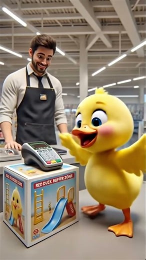 Duckling's Slide Surprise!#shorts #duck #cute #cuteanimals