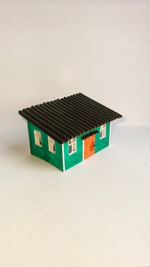 2.1K views | DIY  Mini Green  Forest Cabin ! Miniature Cardboard...