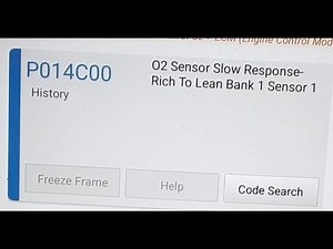 P014C o2 sensor slow respons rich to lean