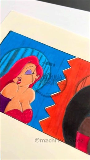 Two versions of Jessica Rabbit hand drawn #whoframedrogerrabbit