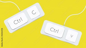Ctrl C and Ctrl V Keyboard Button, Copy Paste Shortcuts Icon, Sign, Symbol Stock Video