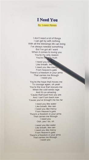 477K views · 15K reactions | I Need You Lyrics | Song Lyrics by Miss Kim | Facebook