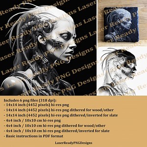 Cyberpunk Terminator PNG Laser File: Dithered für Schiefer/Holz (Digital Download) - Etsy.de