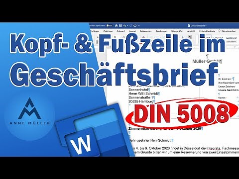 Kopf- und Fußzeile im Geschäftsbrief nach DIN 5008 (Stand März 2020)