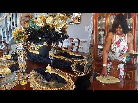 Black And Gold TableScape Decor For Wedding Or Birthday