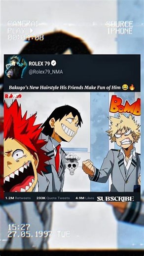 Bakugo’s New Hairstyle 😂🔥 #shorts #mha