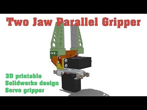 Gripper - Two Jaw parallel - #gripper,#solidworks,#robot,#robotics,#eoat,#servo,#ardiuno,#cad