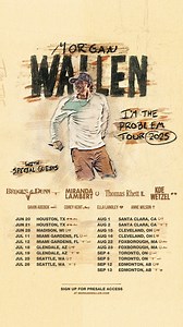 I'm The Problem Tour 2025 | Can’t wait for this one. Sign up for pre-sale now through Tuesday at https://livemu.sc/morganwallen This tour is named after my new album that I am still working on – I'm The Problem. Excited to tell y’all more about it soon, but the title track will be out next Friday 1/31 | Morgan Wallen