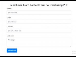 Send Email From Contact Form to email using Php