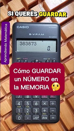 How to SAVE a NUMBER in the MEMORY of the SCIENTIFIC CALCULATOR 🤔