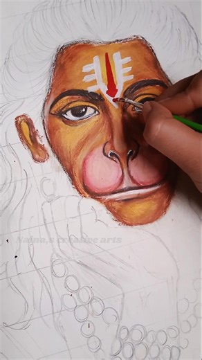 Hanuman ji drawing😍✨ #shorts #ytshorts #arts #loardhanuman #drawing #oilpastelcolours