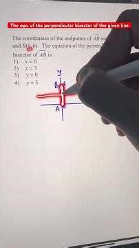 The equation of the perpendicular bisector of the line AB