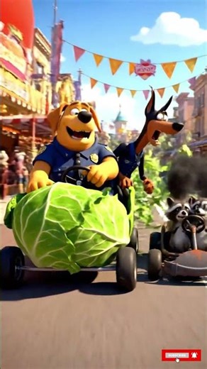 Sheriff Labrador Chasing Criminals on a Cabbage Ca