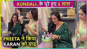 Shraddha Arya & Anjum Fakih were seen enjoying 5 years of Kundali Bhagya, the onscreen sisters cut cake gifted by their hardcore fans. Shraddha even highlighted Karan Luthra's famous hairstyle. | Telly Masala