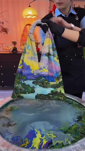 Watch me do an art magic trick with the paint and water in this vat!#DIY #Unique #handmade #Artmagic #amazing