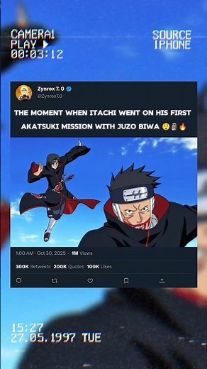 The moment when Itachi went on his first Akatsuki mission with juso Biwa 😲🗿🔥 #naruto #ytshorts