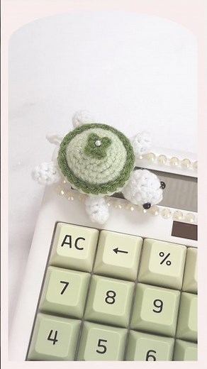 다이소 거북이 뜨개질 키링 diy 만들기 💚 키보드형 키캡 계산기 486