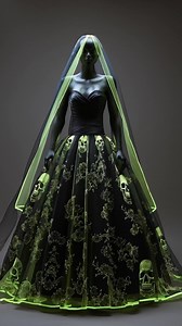 Gothic skull wedding dress green and black | Gothic Darling