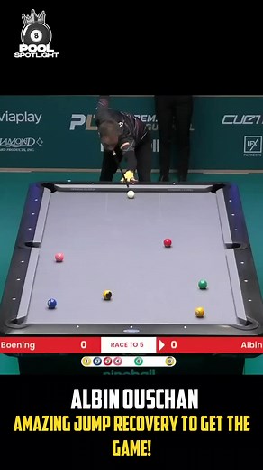 Clean jump to finish the rack out against SVB! 🎥 Matchroom Pool #billiards #9ball #8ball #propoolplayer #propool