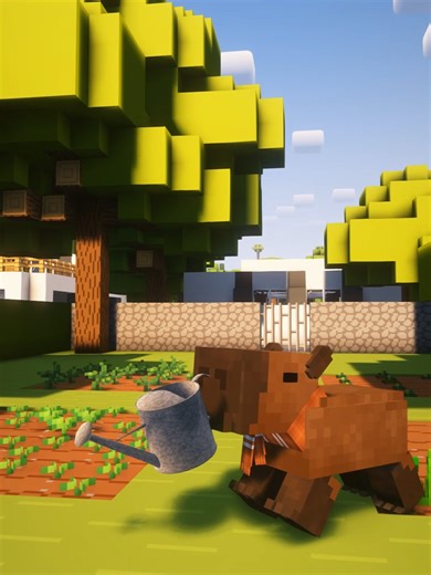 คาปี้รดน้ำผัก #minecraft