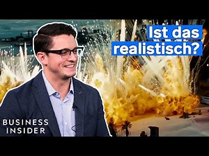 An explosives expert evaluates explosions in films