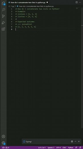 How do I concatenate two lists in Python?