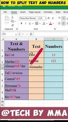 How To Split Text and Numbers in MS Excel | Splitting Text and Numbers - Quick Tutorial #excel