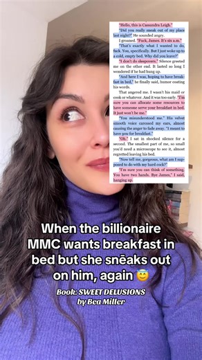 They have a little misunderstanding over what he wants to eat for breakfast 😇🤭 📖 Sweet Delusions by Bea Miller — a spicy billionaire romance book about a DV survivor learning to love and trust again, and the billionaire MMC who falls head over heels for her at first sight 🫶🖤 #sweetdelusions #billionaireromancereads #billionairebookboyfriend #billionaireromance #romancebook #possessivebookboyfriend #spicyrecs #spicybooktok📚 #beamillerwrites