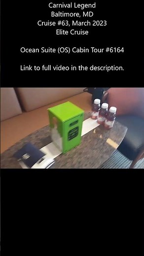 Carnival Legend / Ocean Suite (OS) #6164 Cabin Tour / Cruise #63, Elite Cruise