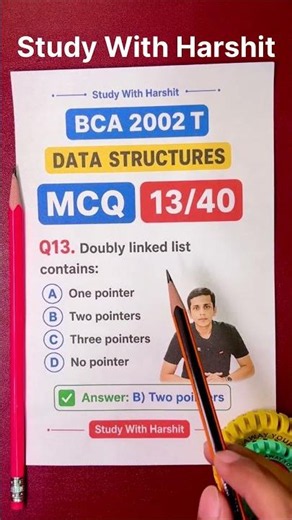 🔥 Q13 Doubly Linked List Contains 📚 | Data Structures MCQ | BCA 2002 T | CCSU 2026