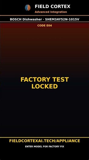 Bosch Dishwasher Error E04 Fix | Field Cortex #Shorts