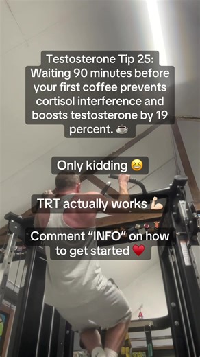 ☕⏱️ Testosterone Tip 25 😅 You’ll hear advice like this everywhere online… “Waiting 90 minutes before your first coffee prevents cortisol interference and boosts testosterone by 19 percent.” Sounds smart. Sounds science-based. Sounds very optimisation-coded 👀😂 Here’s the reality 👇 Managing stress matters. Sleep and routine matter. But delaying caffeine isn’t fixing low energy, low drive, poor recovery or feeling flat all day. If you’re stacking timing rules, morning routines and lifestyle hac